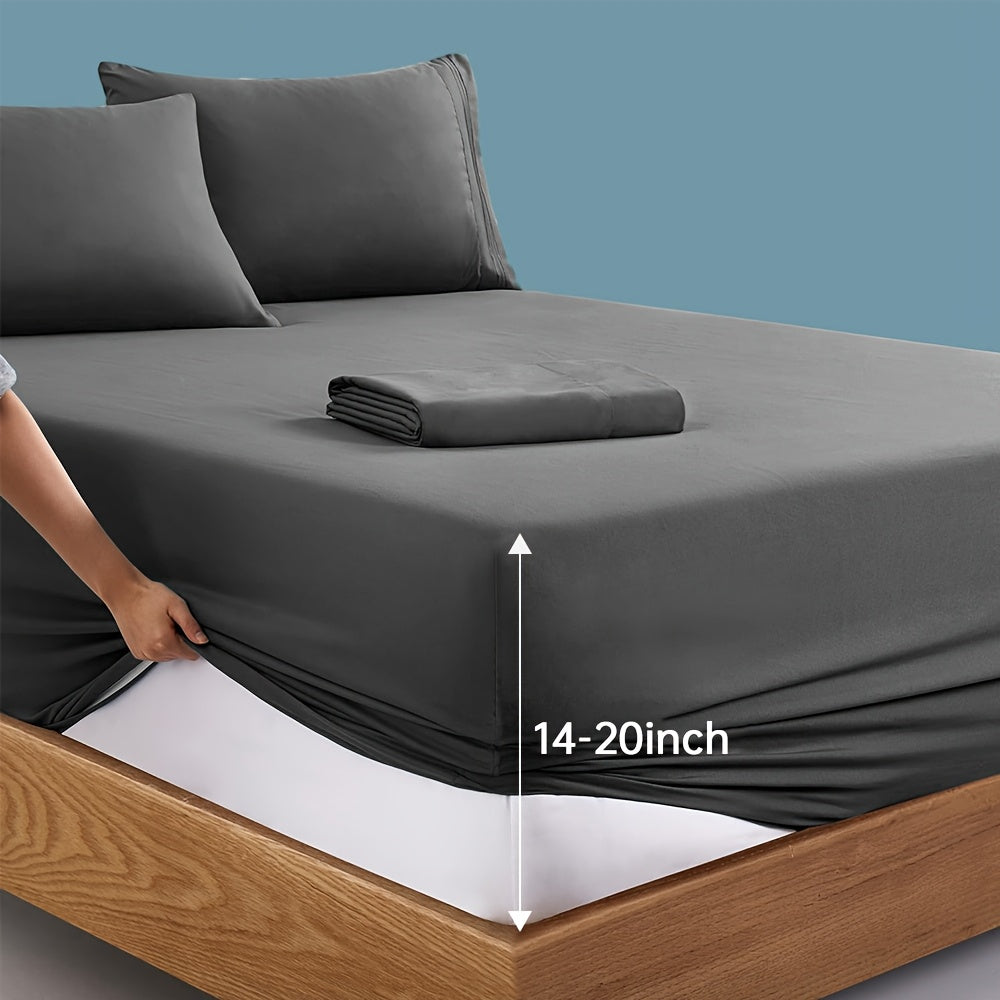 Extra Deep Pocket Queen Size Sheets Set - Hotel Luxury 2000 Thread Count Sheets & Pillowcases - Adults&Chi Bedding Set Up to 20inch Mattress - Bed Sheets 14-20inch Deep Pockets - 4pcs