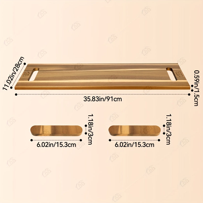 36X12 Inch Extra Large Acacia Wood Charcuterie Board & Cutting Board with Handles, 3Ft Rectangular Cheese Serving Platter for Meat Appetizers, Oversized Grazing Board Food Display Tray for Party Entertaining Housewarming Mother'S Day Gifts BBQ