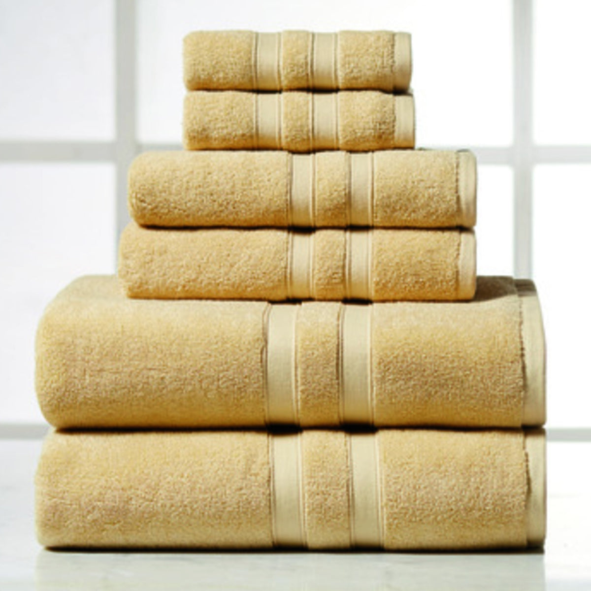 6 Piece Egyptian Cotton Towel Set . The set is made of 100 Egyptian cotton known for its softness, absorbency, and durability. These towels make an ideal complement to any bathroom whether you use it to pamper yourself or reserve it for special guests. Th