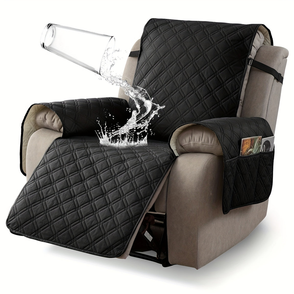 Multi-Functional 23-Inch Recliner Cover with Practical Pockets - Easy to Install, Scratch-Resistant, Machine Washable, Suitable for Outdoor Use And Pet Protection, Easter Decoration