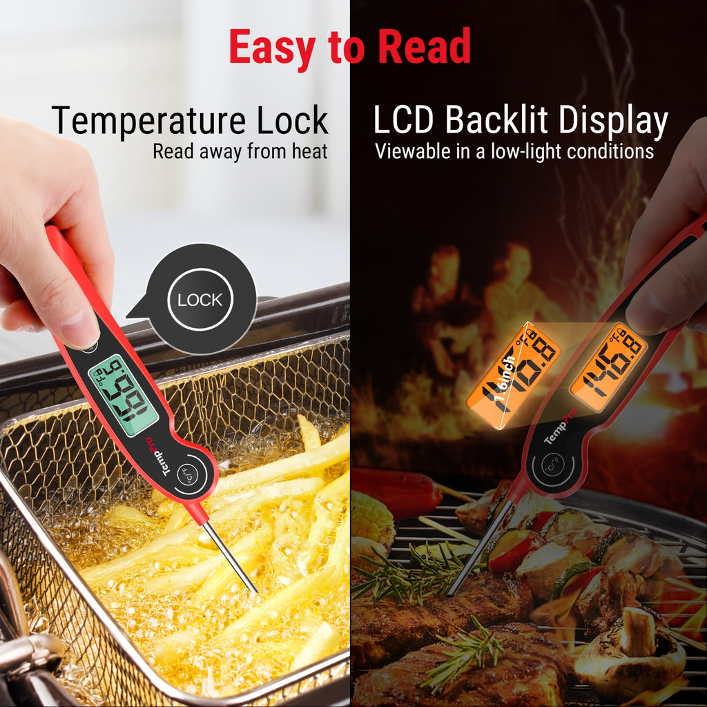 Digital Meat Thermometer with Motion & Instant Readings - Hygienic - Operation, Suitable for BBQ Grill Smoker Thermometer, Candy Thermometer for Kitchen Thermometer, Disposable Food Thermometer for Cooking (No Hydration Step)