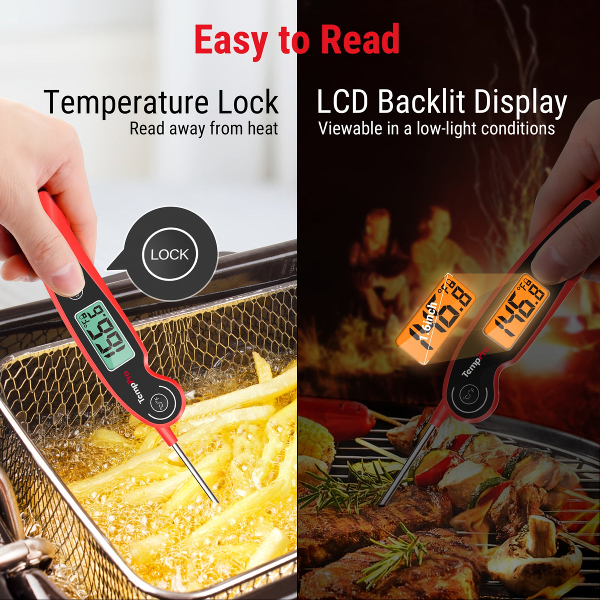 Digital Meat Thermometer with Motion & Instant Readings - Hygienic - Operation, Suitable for BBQ Grill Smoker Thermometer, Candy Thermometer for Kitchen Thermometer, Disposable Food Thermometer for Cooking (No Hydration Step)