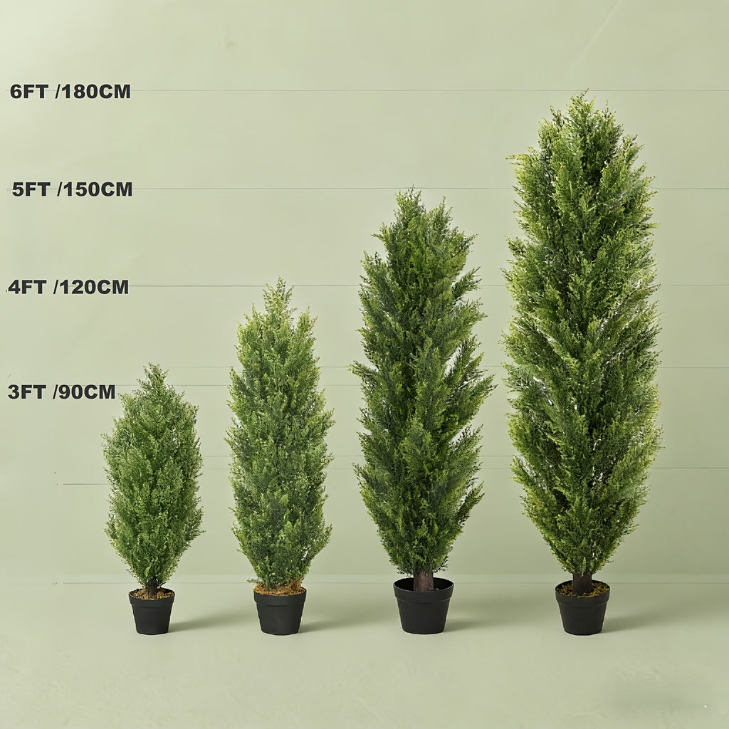 2-Pack Artificial Pine Tree, Faux Greenery Shaped Tree, Artificial Christmas Tree, Suitable for Indoor/Outdoor, Courtyard, Front Door