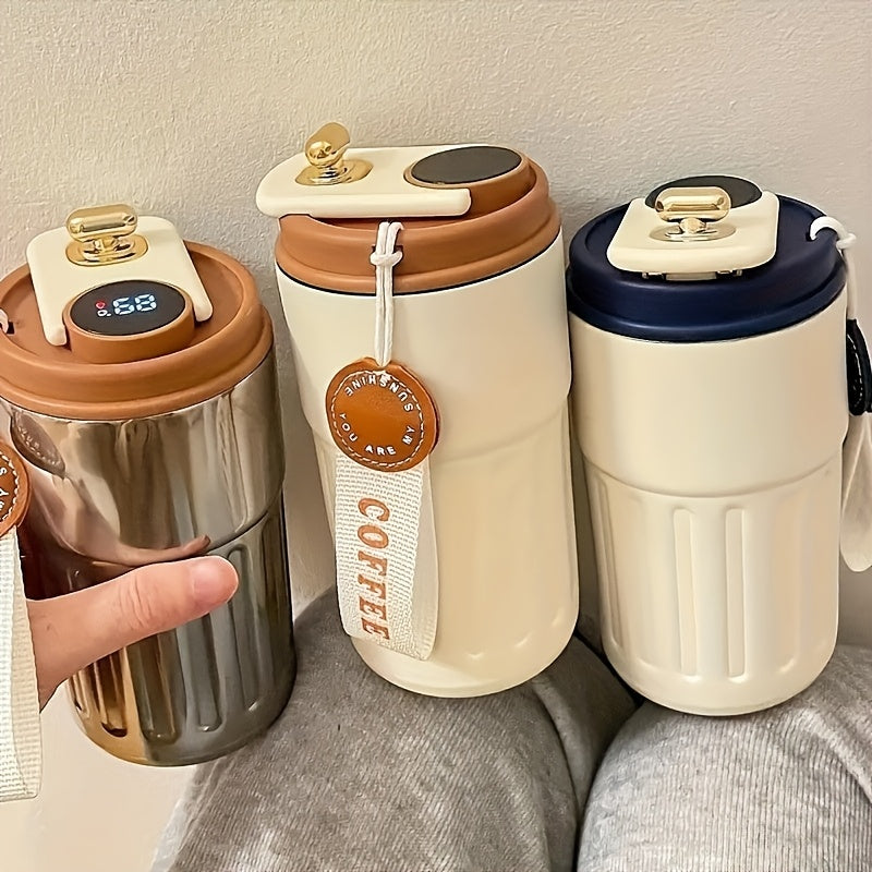 1pc 15.55oz Vintage Coffee Cup | Portable Insulated Travel Mug for Men and Women, 316 Stainless Steel Leakproof Lid, Keeps Drinks Hot or Cold for Hours, Ideal for Office and Outdoor Use