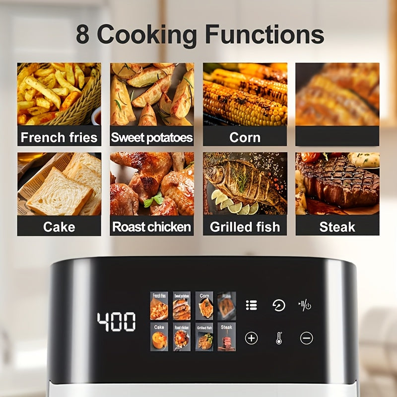 Large Capacity Air Fryer Visual Intelligent Fully Automatic Household Air Fryer Anti-Scald Handle Suitable for Chicken And Fish