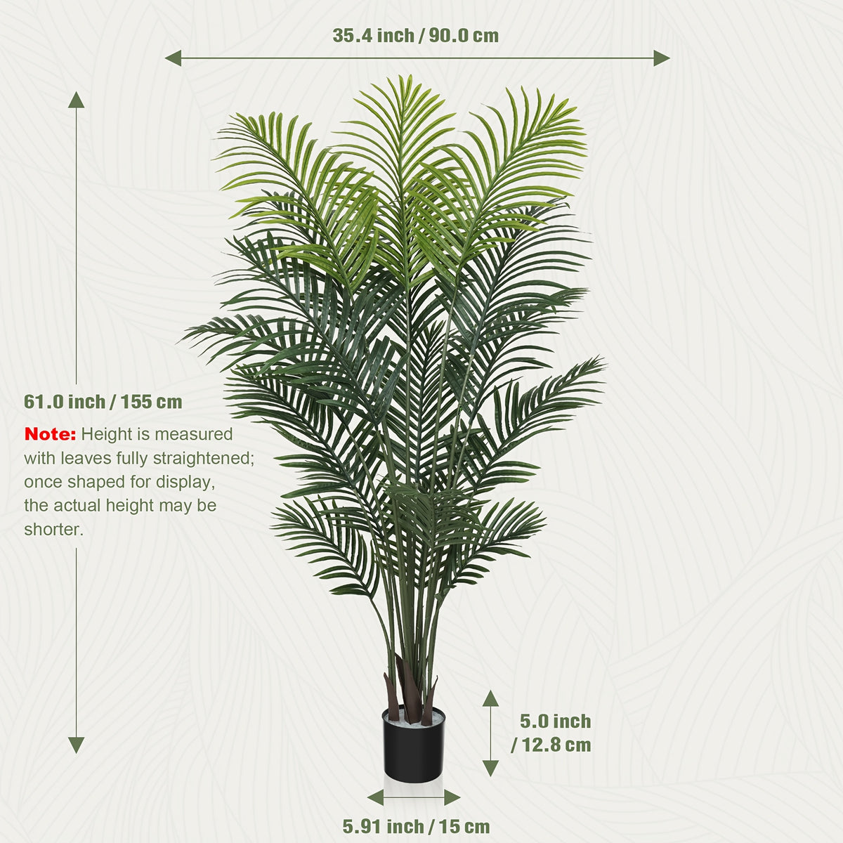4/5/6ft Artificial Palm Tree, Tall Faux Palm with Bare Stem/Black/White Planter Options, UV-Resistant Realistic Dense Leaves, Tropical Floor Plant Zero Maintenance Easy Assembly Fake Tree for Living Room, Front Porch, Patio, Office & Commercial Decor