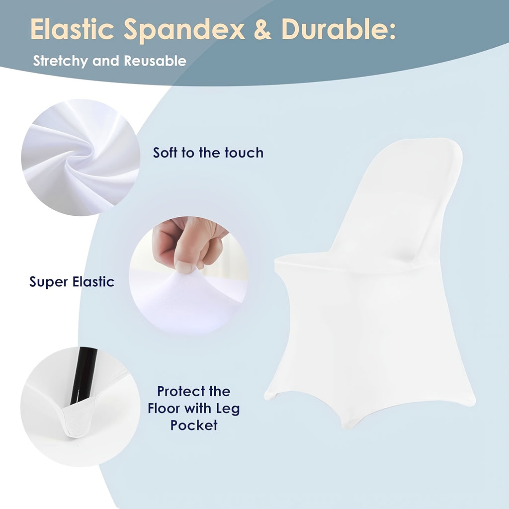 10/30/50/100pcs High-Quality Spandex Folding Chair Covers - Wedding Decorations Essential - Wedding Stuff, Perfect For Party Supplies, Birthday, Camping & Halloween Decor