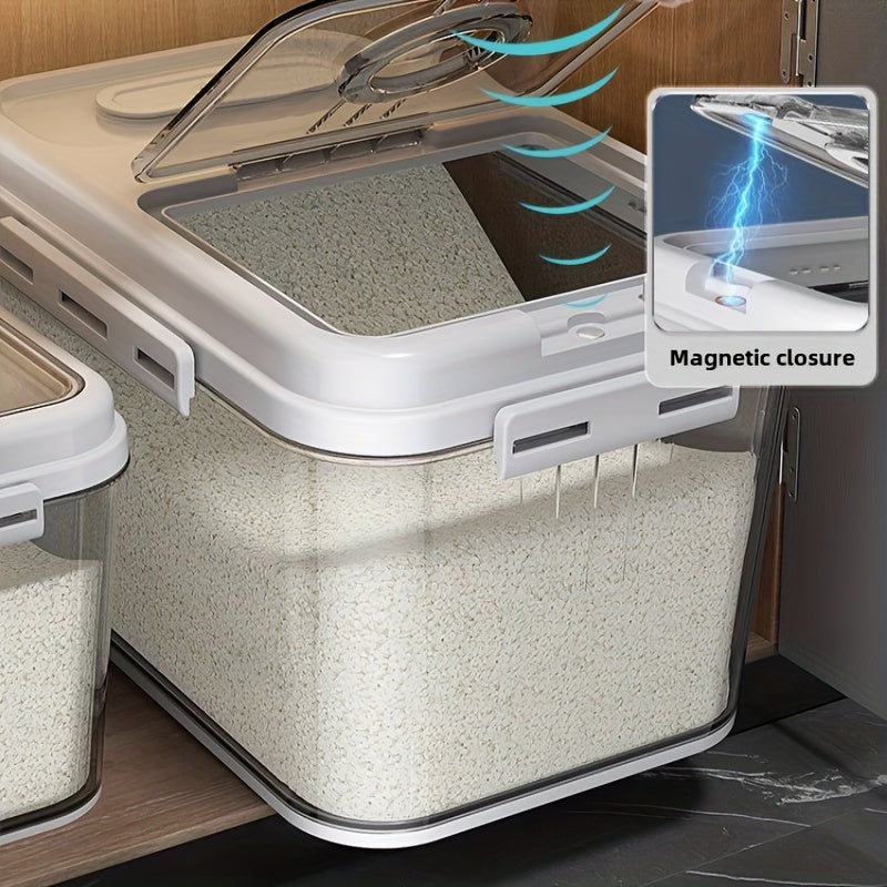 2 Sizes Airtight Food Storage Containers Set - 2, 85gal & 2, 06gal, PET Square Flip Top Rice Canister, Reusable, Insect & Moisture Proof, Hand Washable, Sealable Grain Dispenser for Kitchen Pantry Organization, Pantry Organization|Modern Kitchenware|Durab