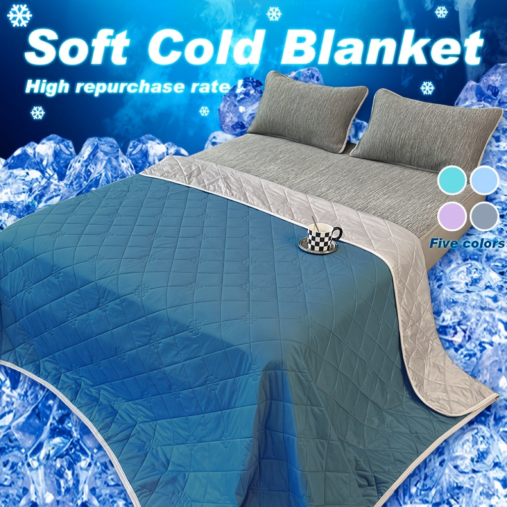 1pc Cooling Blanket, Hot Sleeper Extra Large 108*90 Inches Summer Cooling Blanket, Lightweight Air-cooled Comforter, Adult Heat Absorption Soft And Breathable Smooth Air Conditioner By Cool Breathable Moisture Absorption And Perspirat