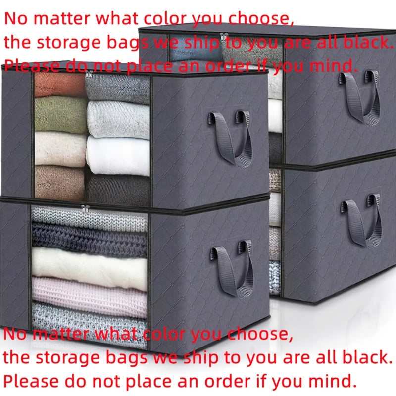 4 Pack 23.78gal Large Capacity Storage Bags Closet Organizers and Storage Clothes Foldable Storage Bins with Reinforced Handles Storage Containers for Clothing Blanket Comforters Bedding, Under-Bed Storage