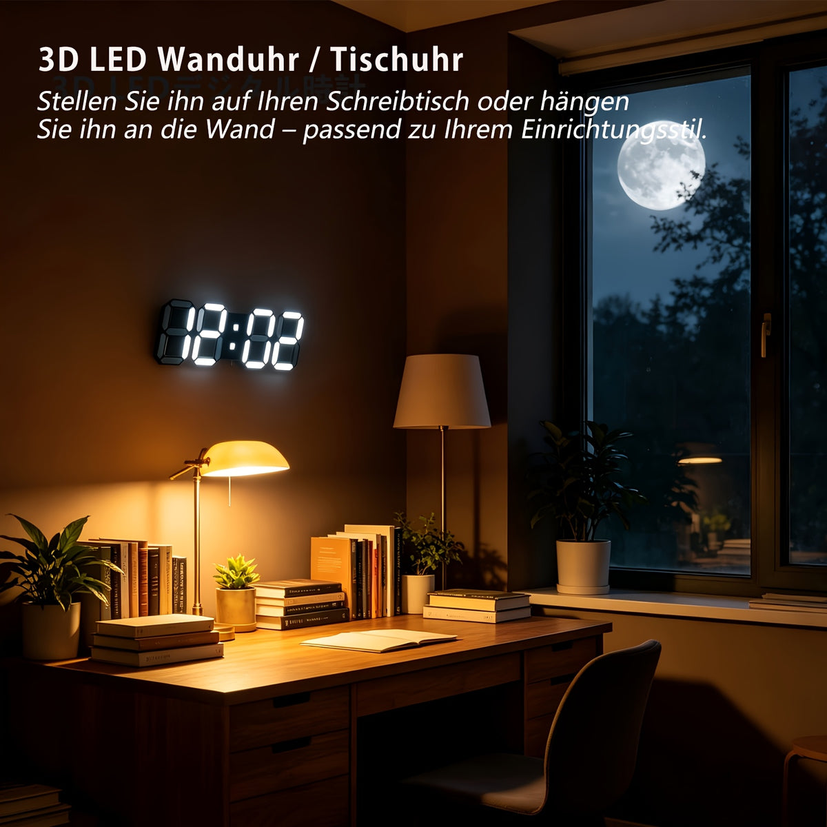 1pc of a 9.7-Inch Digital LED Wall Clock Suitable for Bedrooms, a Large Table Clock with Alarm Features, Remote Control, 12/24-Hour Format, Temperature Display, Dimming Options, And Illuminated Display (White Light)