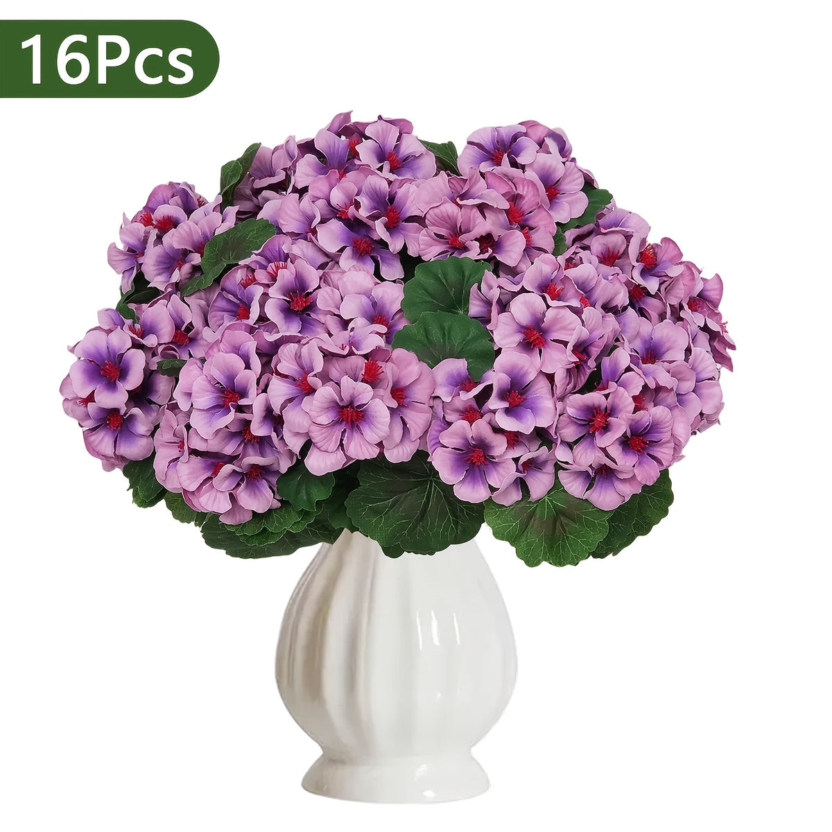8/16 Bundles 13.77 In Artificial Geranium Flowers For Outdoors Geranium Flowers Outdoor Red Artificial Flowers UV Resistant Garden Plants Faux Flowers For Home Kitchen Table Centerpieces Patio Decor