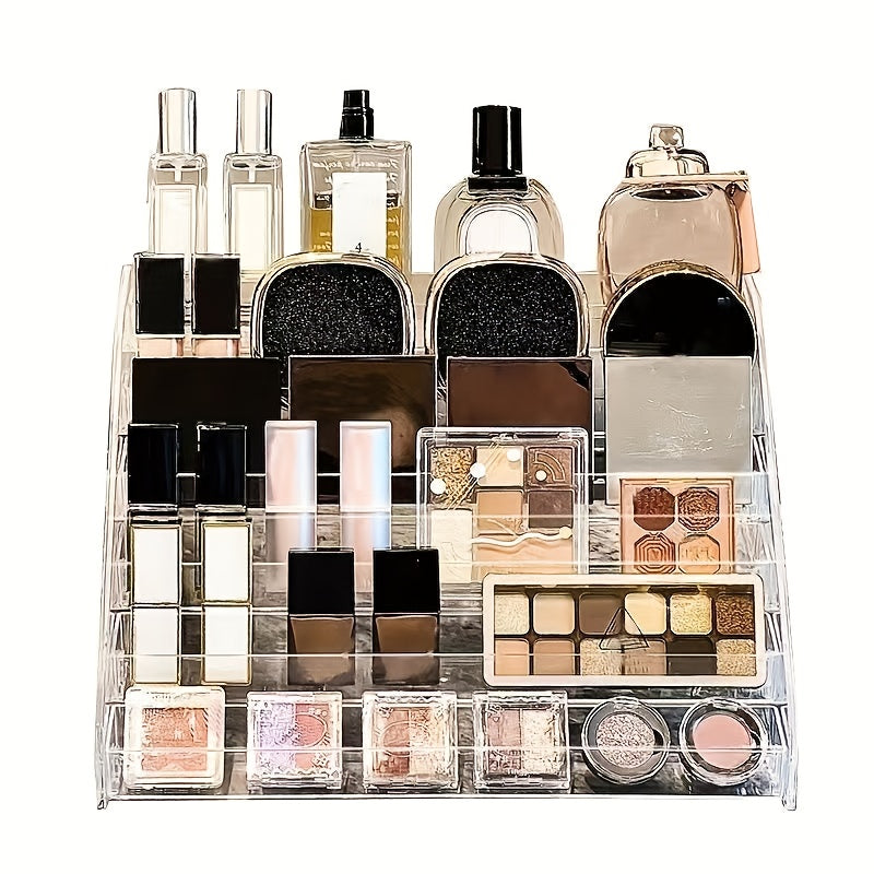 1 Set 5-Tier Clear Acrylic Perfume Storage Box, Multi-Tier Transparent Cosmetic & Skincare Organizer, Compact Countertop Display Shelf for Vanity, Stylish Lightweight Sturdy Perfume Cabinet, Vanity Tray, Home Storage for Beauty Enthusiasts
