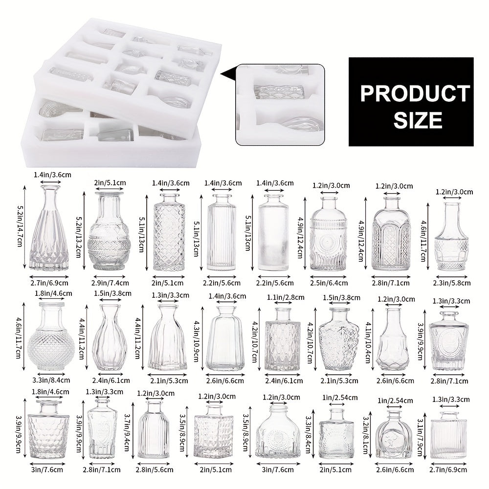 TOMNK 9/12/24/36/45/54pcs Bud Vase, Wedding Centerpieces for Tables, Mini Clear Bud Vases for Flowers, Small Flower Vases Suitable for Birthday Party, Anniversary, Wedding, Home Table Deco, Multiple Sizes, for Mother'S Day
