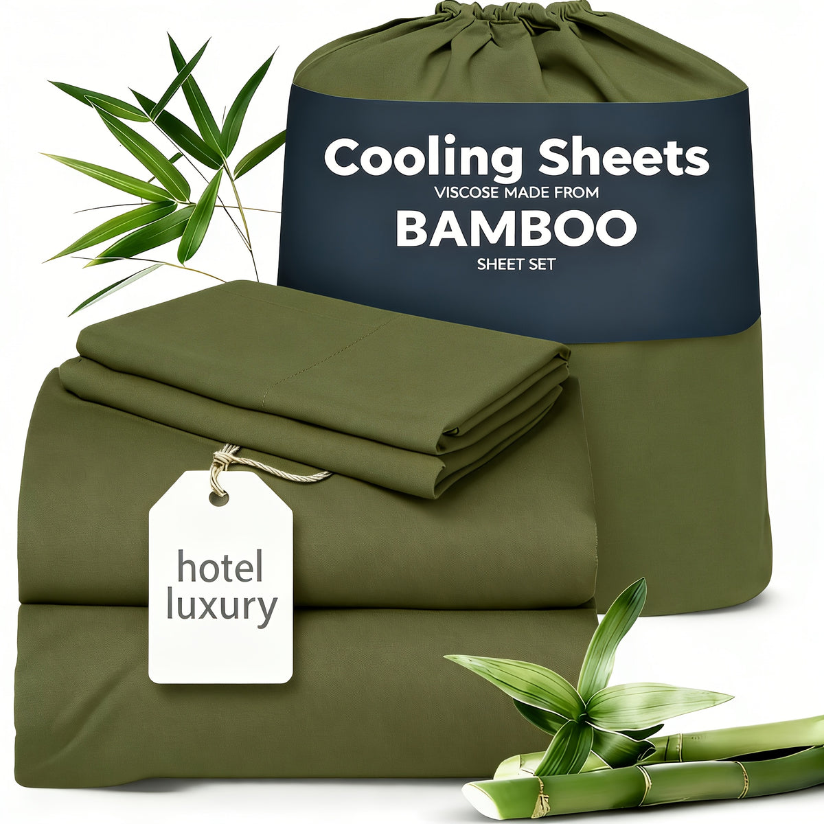 3/4pcs Cooling Sheets Set - Bamboo Bed Sheets Set Queen Size - Luxury Fitted Sheet Set - 1660TC Ultra Soft Children Sheet & Pillowcase Sets - Deep Pockets - Unmatched Comfort & Softness Sleep - Perfect Fit for All Beds Set - Include Random Color