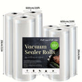 Vacuum Sealer Bag Rolls, 6 Pack Cut-to-Size Embossed Food Storage Bags in 8 and 11 Inch Widths for Dry or Moist Foods, Meal Prep and Sous Vide