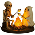 Flickering Campfire Night Light, Resin Decorative Lamp with Roasting Marshmallow Theme for Mantel, Bedroom and Study, Halloween and Year-Round Decor