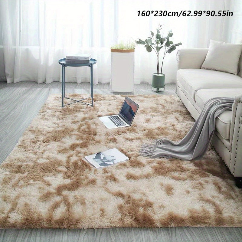 A Luxurious Square Tie-Dye Rug Made from Upgraded Soft Plush Fabric, Available in Various Colors. It Features a Non-Slip Backing, Is Absorbent And Durable, And Can Be Machine Washed, Making It Perfect for Living Rooms, Offices, Bedrooms, Home Decor