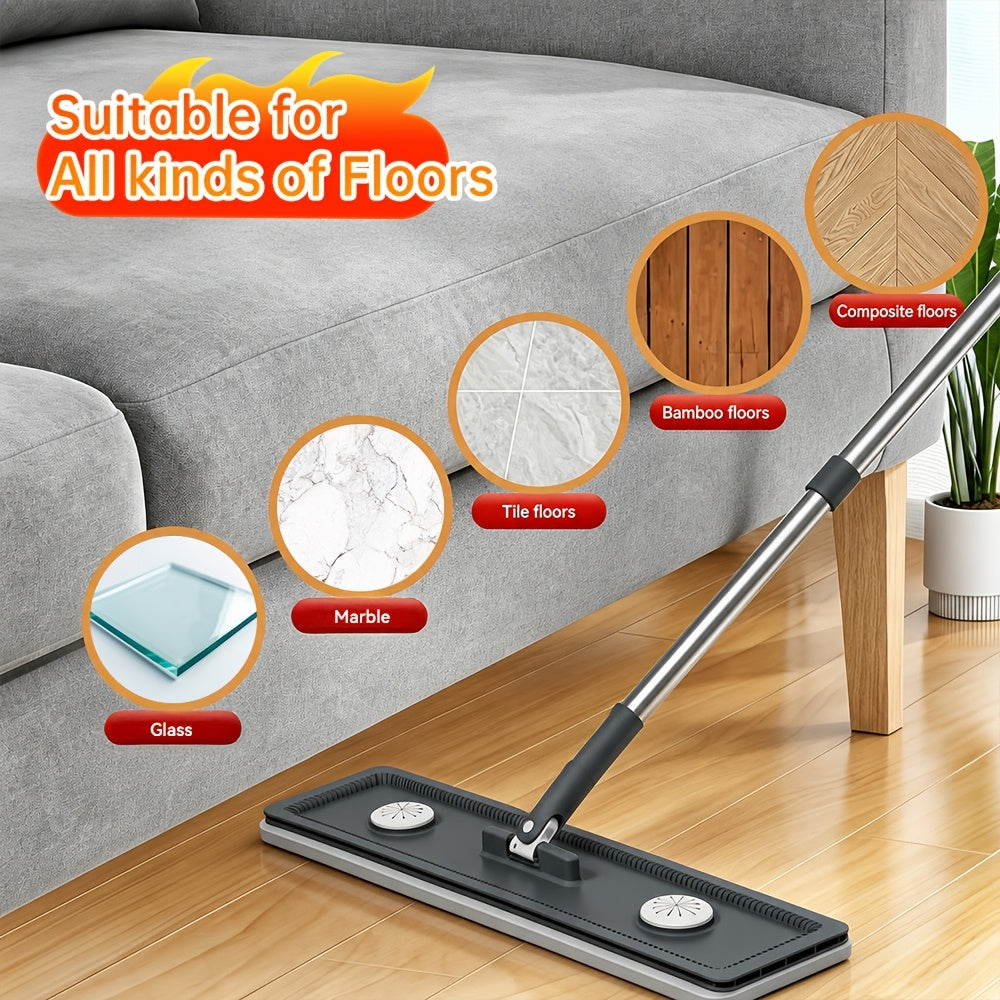 Microfiber Flat Mop and Bucket Set with Wringer, Slim Storage Bucket and Swivel Head with 2 or 4 Washable Pads for Floor and Window Cleaning