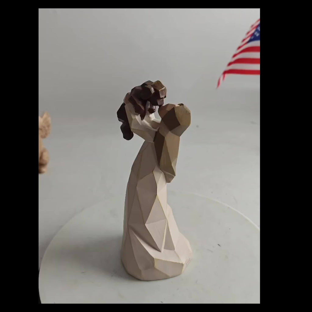 Hand-Painted Friendship Figure Sculpture Resin Craft, for Those Who Share The Spirit Of Friendship, Carrying Dog As Reminder Of Loyal Pets And Friends, Present And Past, Collectible Statues, Holiday Gifts
