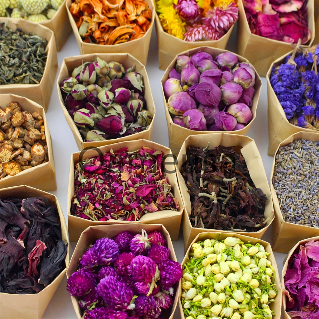24pcs Set - Dried Flowers Craft Set, Dried Plant Kit, Resin Jewelry Making, DIY Candle, Seasonal Decor, Roses, Jasmine, Peony, Lavender, Forget-me-not, Etc