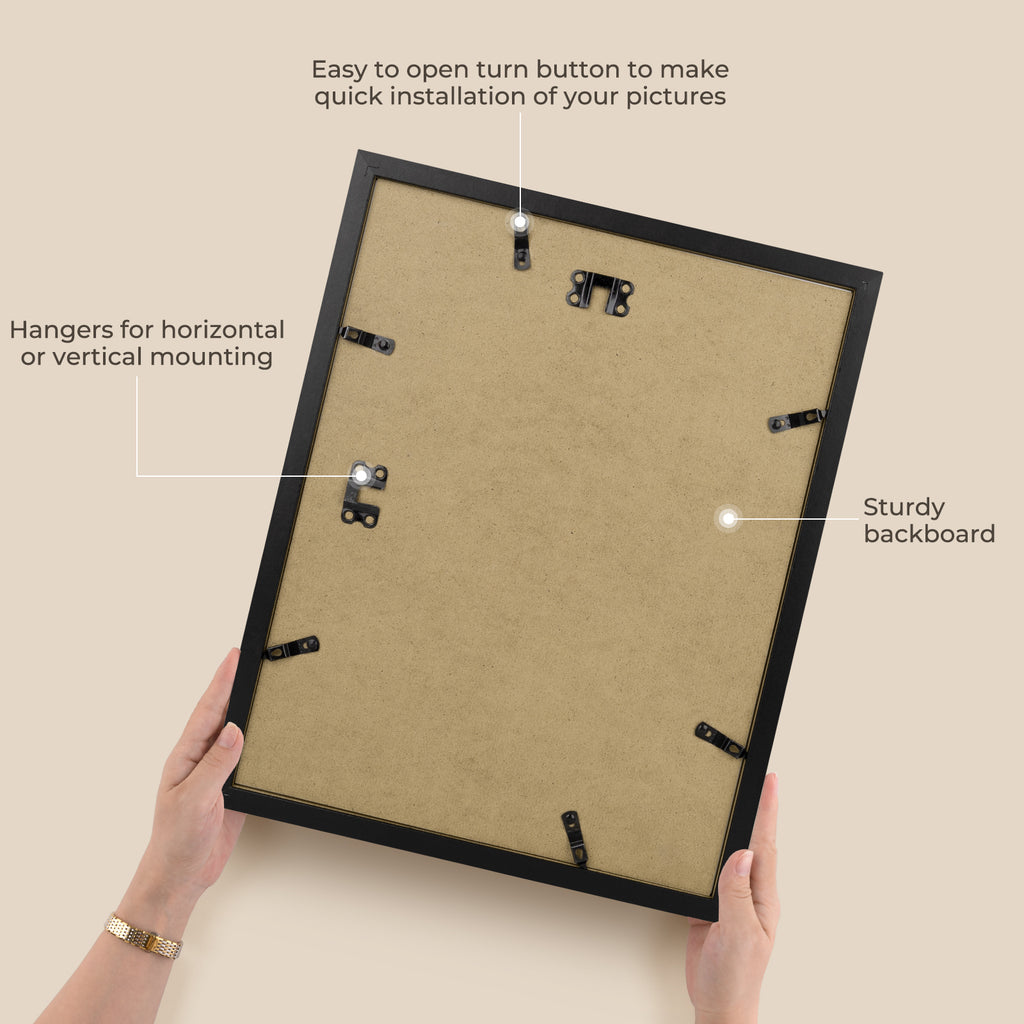 3 Pack 6x8/8x10/9x12/11x14/16x20 Picture Frames Set with Mat or without Mat, Engineered Wood Photo Frames with Plexiglass, for Wall or Tabletop Display - Gallery Wall Frames, Office Home Decor,Poster Frames
