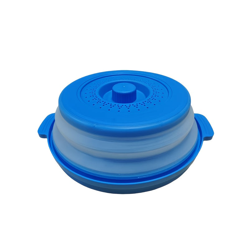 2026 New Microwave Food Splash Guard & Base Mat - 10.5" Foldable Ventilated Cover with Anti-Scalding & Thickening Design, Durable Plastic & Silicone for Kitchen & Dining Room Safety