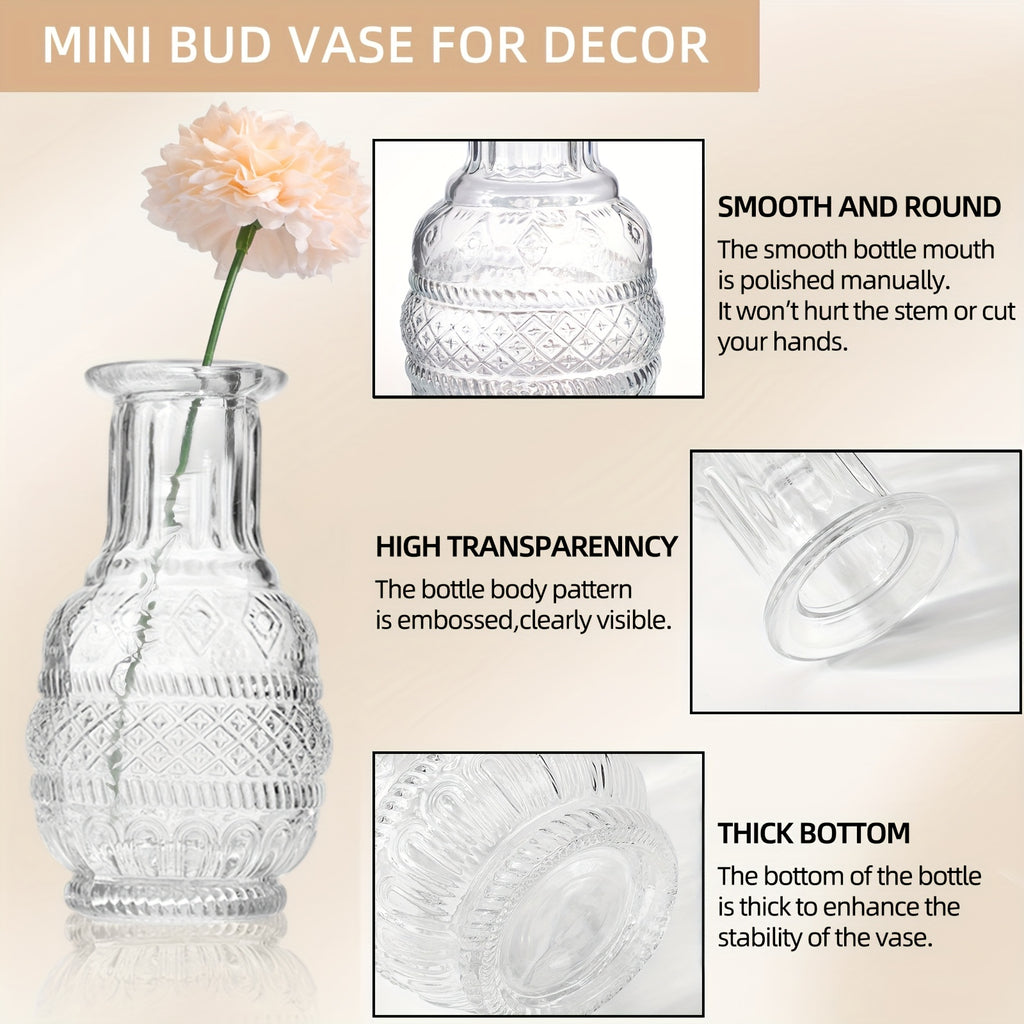 TOMNK 12/30/43/52/72Pcs Bud Vase, Party Centerpieces, Wedding Centerpieces for Tables, Mini Clear Bud Vases for Flowers, Small Flower Vases Suitable for Birthday Party, Anniversary, Wedding, Home Table Deco, Multiple Sizes
