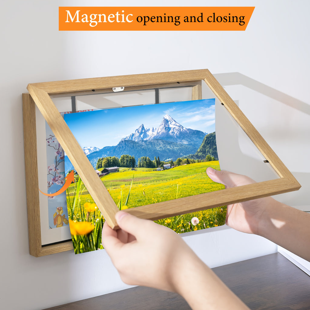 [Changeable Art Frames] 2/4 Pack Front Opening Photo Frames Reusable Art Display Frames for Wall Collage, Home Office Decor, Art Projects & Drawing