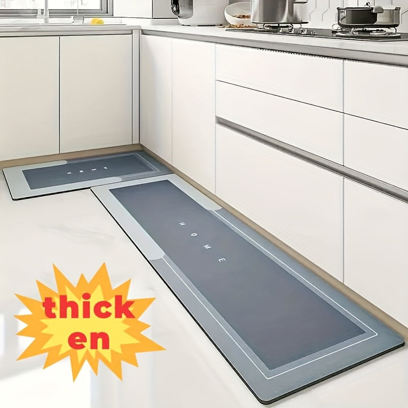 2pcs Premium Diatomaceous Earth Kitchen Floor Mats - Super Absorbent, Fast Drying, Non-Slip Rubber Backing, Polyester, Large Size Suitable for Bathroom And Living Room, Hotel, Commercial Cleaning Use, Ideal Choice
