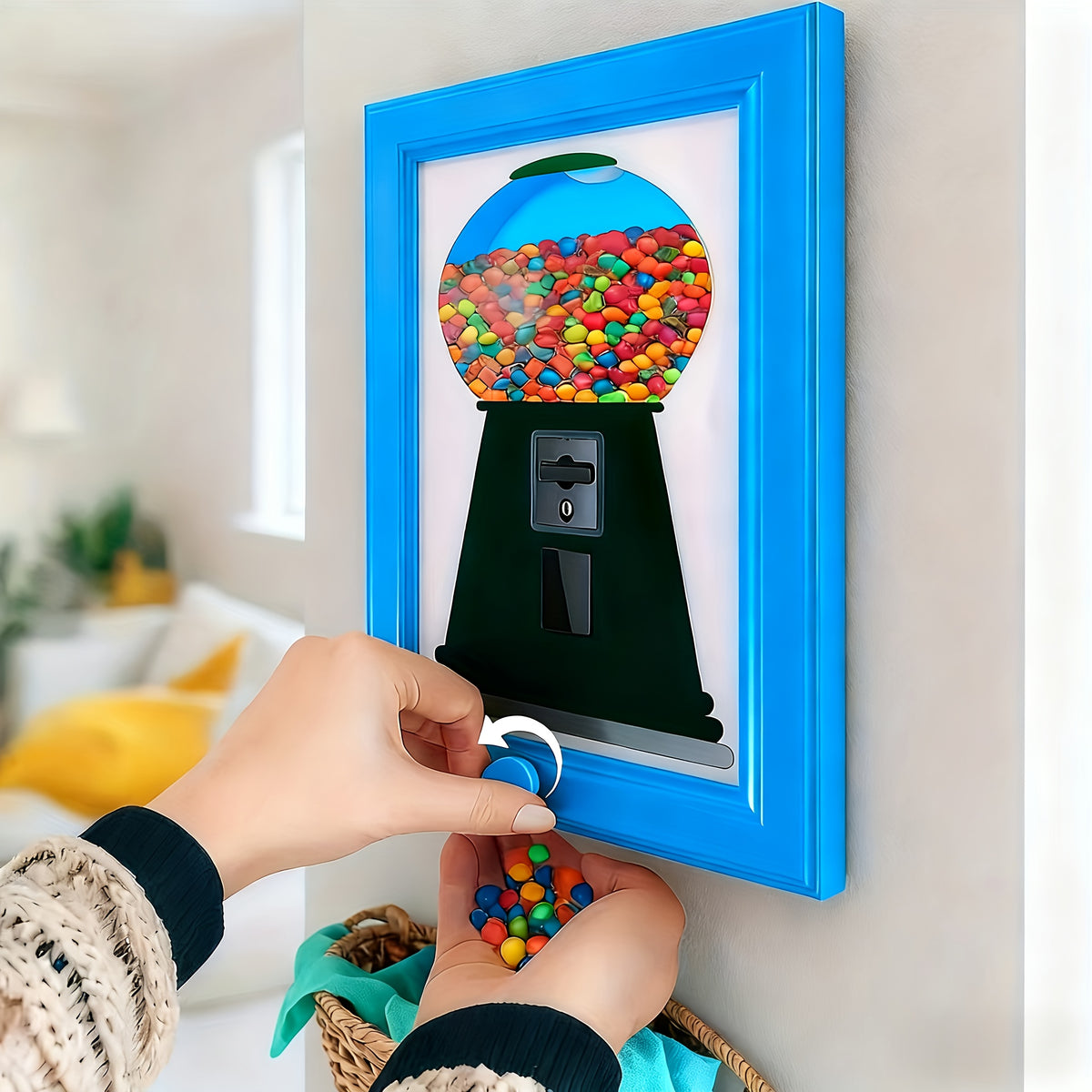Candy Dispenser, Perfect Christmas Gift Candy Distribution Frame, A Square Frame Hanging on The Wall with Candy Distribution Function, Convenient for Obtaining Candy, Suitable for Schools And Families, Halloween, Christmas Gifts