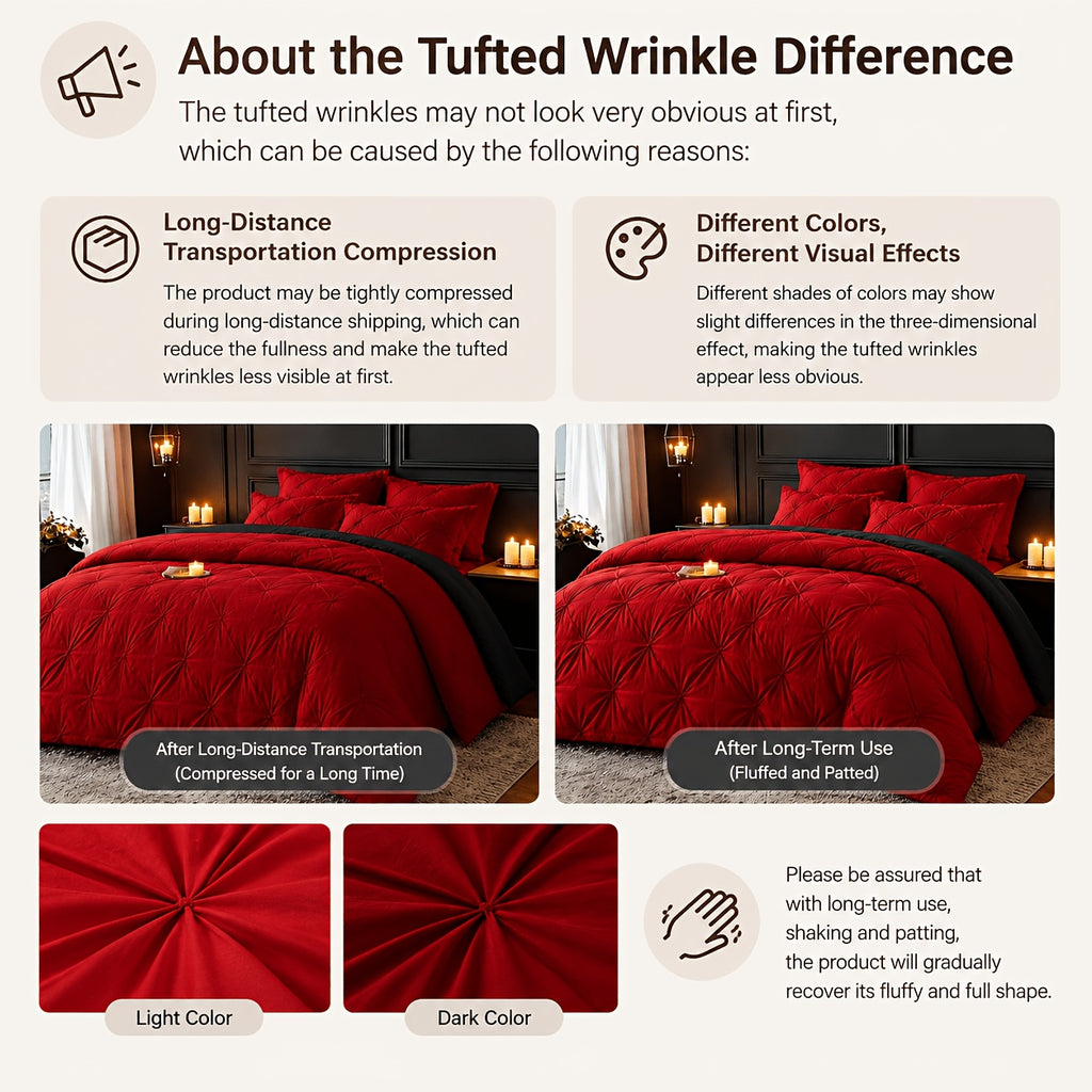 Box Stitch Comforter Set with Pillowcases, 2 or 3-Piece All-Season Bedding in Twin, Queen and King Sizes with Red & Black and More Color Options