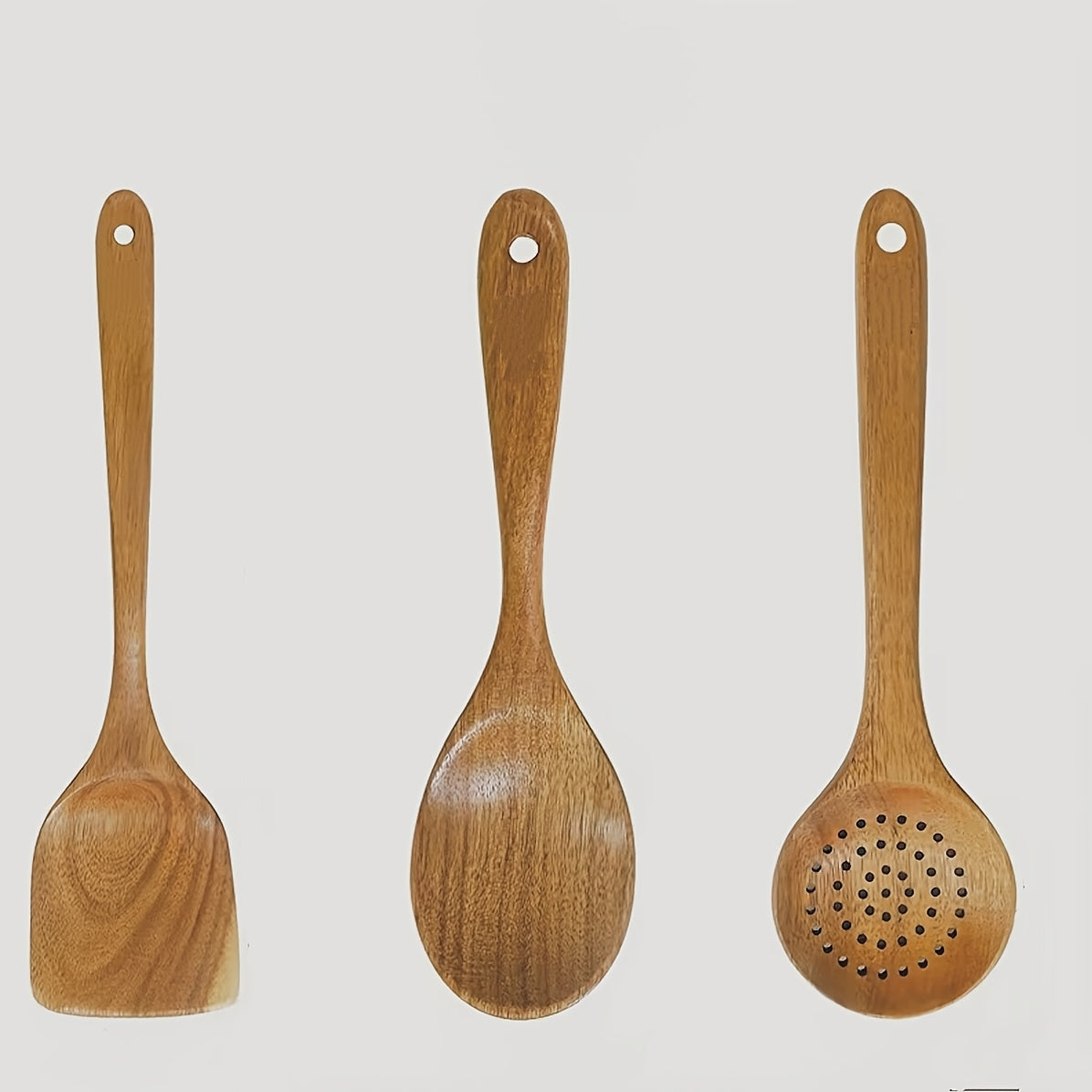 5pcs/3pcs/10pcs Premium Wooden Kitchen Utensil Set - Ergonomic Handles, Natural Wooden Spoon, Stirring Spoon, Soup Spoon Non-Stick Pan Turner, Heat-resistant & Easy to Clean, Durable Kitchen Essential Accessories, Perfect Christmas GiftChristmas Gift