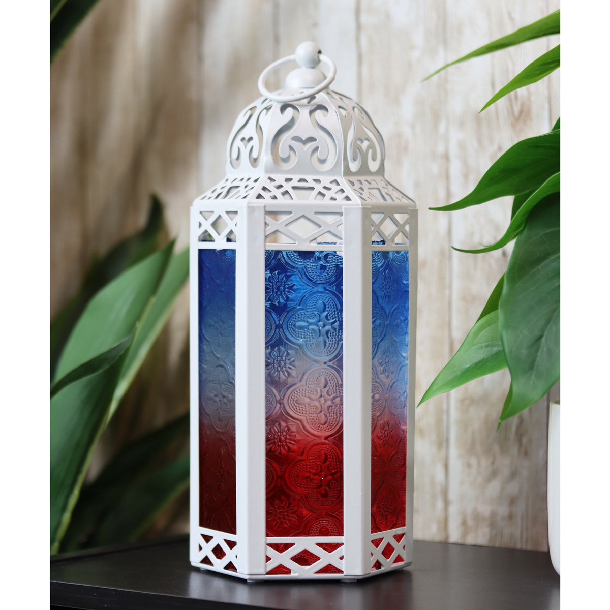 Decorative Moroccan Candle Lantern Holder, Medium, 10.5" Tall