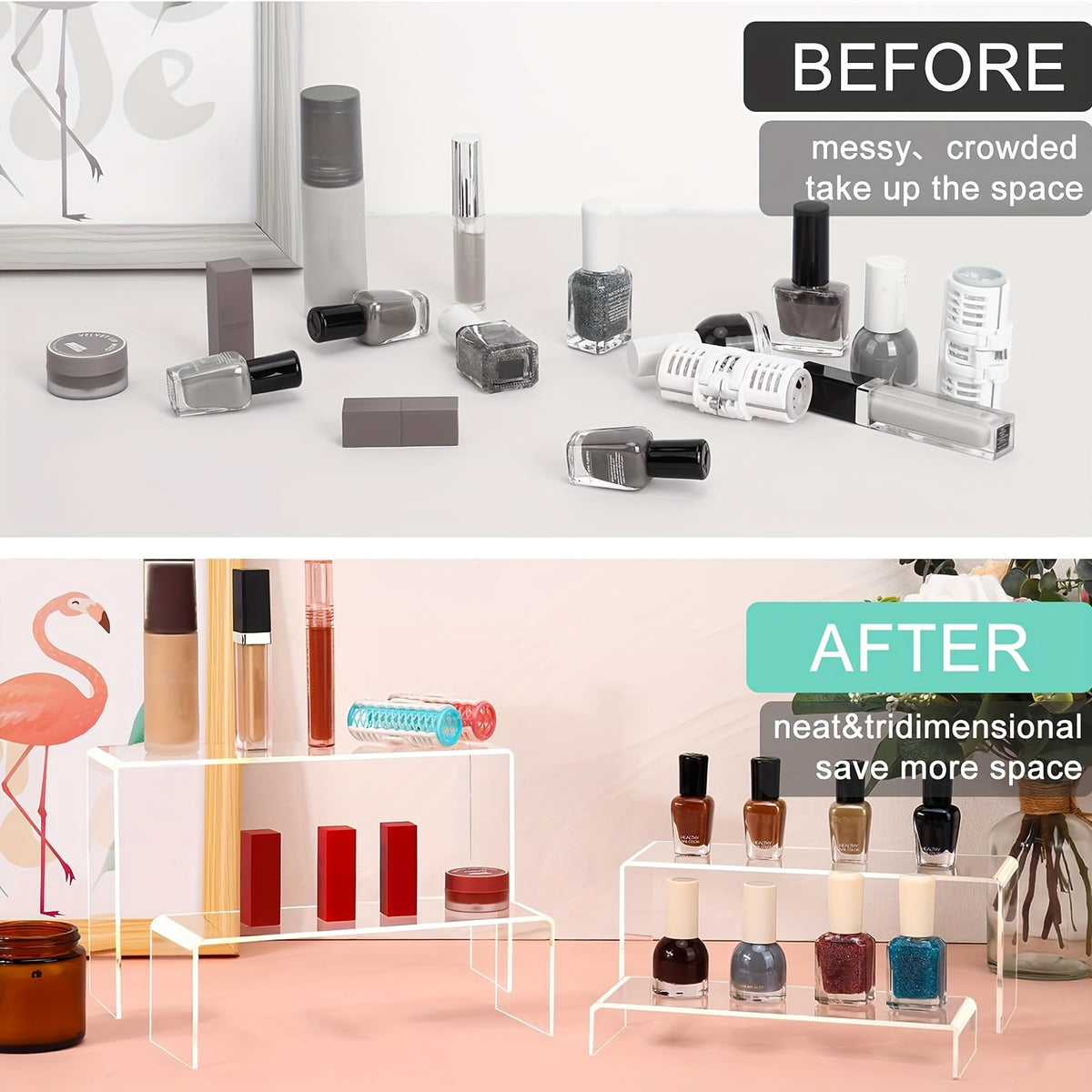 TOMNK Acrylic Risers for Display, Different Sizes Available, Clear Acrylic Riser Display Stands, Acrylic Display Risers for Show Funko Pop Figures, Cupcake, Jewelry, Perfume And More, for Halloween And Christmas