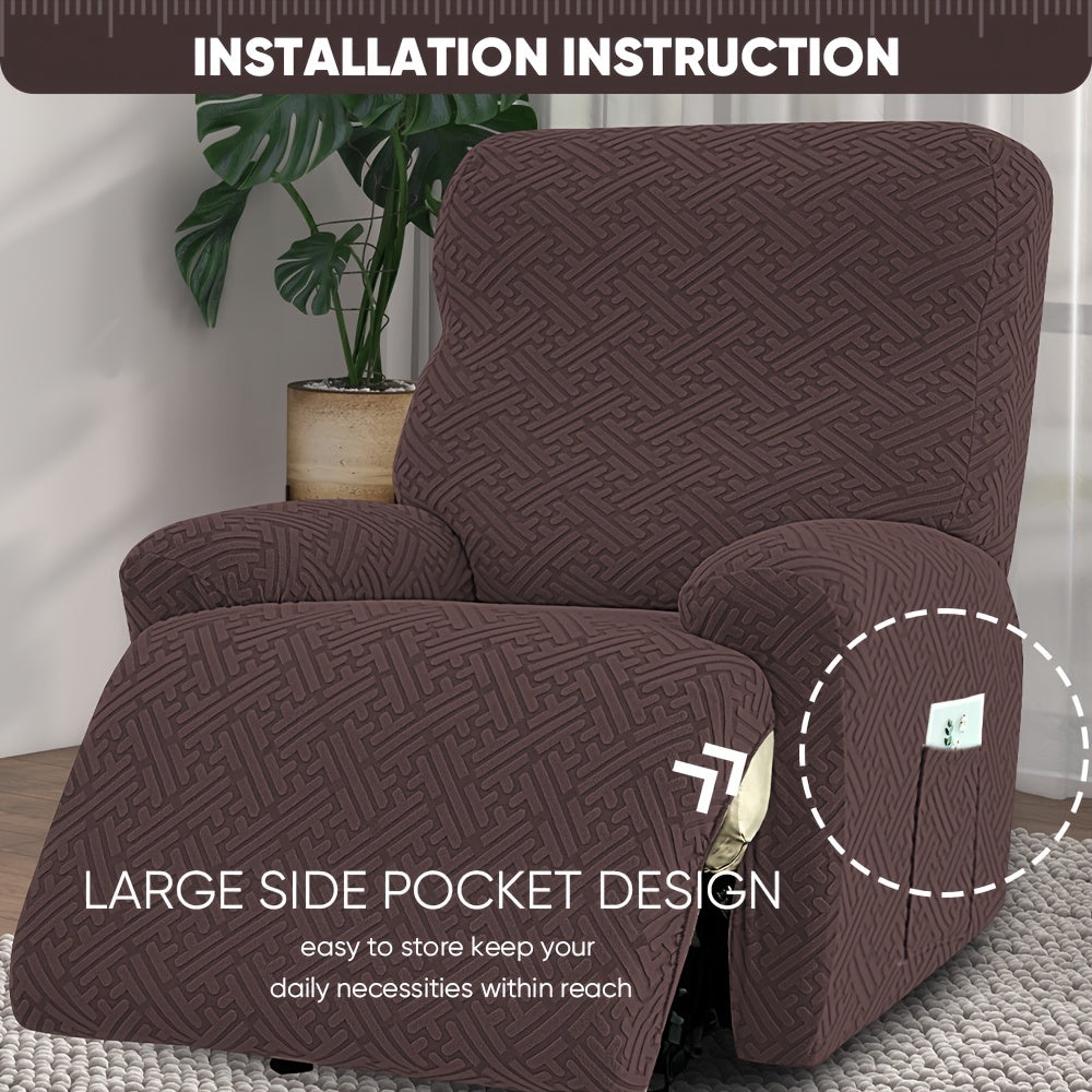 1SEAT 2026 NEW Recliner Slipcovers, Four Seasons Stretch Recliner Slipcover with Pocket, Removable, Washable, And Soft Recliner SlipChair Cover Suitable for Living Room Sofa Cover Home Decor, Easter Decorations for Home, St Patricks Day.