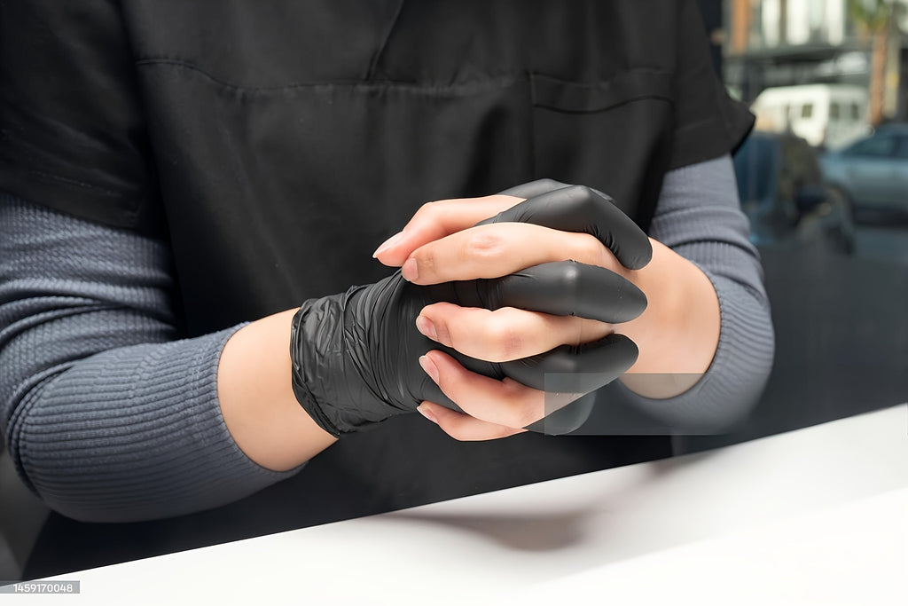 100 Count Nitrile Gloves | 6 Mil Thickness, Latex-Free, Chemical Resistant, Flexible Form-Fitting, Tear Resistant, Ambidextrous for, Automotive, Kitchen, Toilet, Car, Use