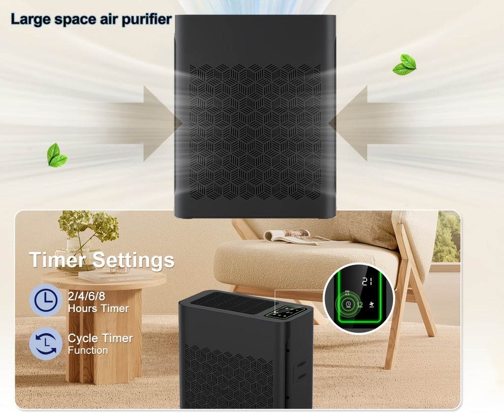 Air Purifier, Home Large Space Air Purifier Up to 1095 Square Feet, PM 2.5 Display Air Quality Sensor, Automatic Mode, Timer, HEPA Air Purifier to Improve Indoor Air Quality, Suitable for Home, Office And Family Room, Gift for Father's Day