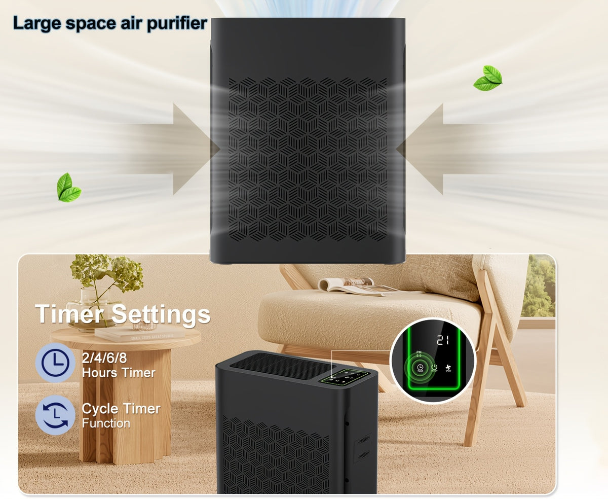 Air Purifier, Home Large Space Air Purifier Up to 1095 Square Feet, PM 2.5 Display Air Quality Sensor, Automatic Mode, Timer, HEPA Air Purifier to Improve Indoor Air Quality, Suitable for Home, Office And Family Room, Gift for Father's Day