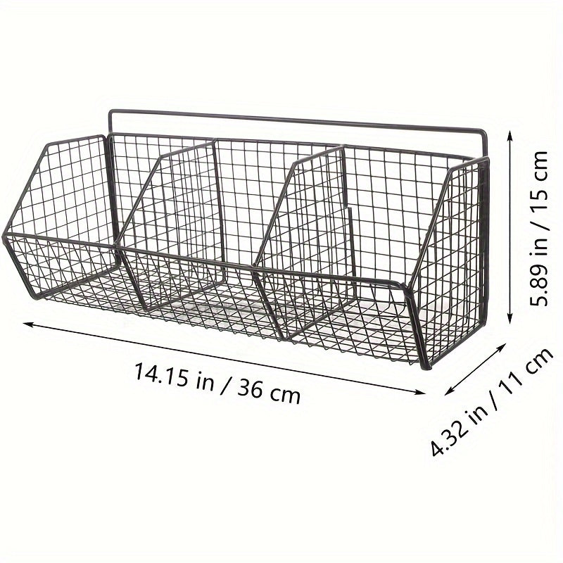 Storage Basket Wire Food Storage Organizer Wall-Mounted Storage Rack Kitchen Bedroom Bathroom Home Wall Rack Sponge Rack Single-Layer Carbon Steel Hanging Basket