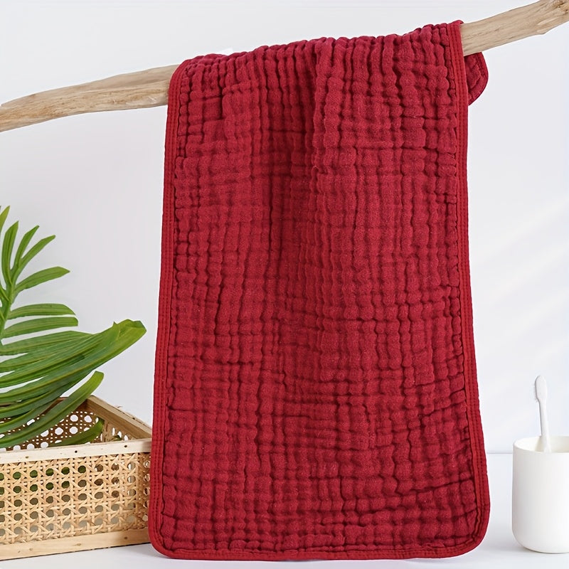 4pcs Set Of Ultra Soft And Breathable Cotton Towels - Lightweight, Quick Drying Textured Towels, Six Layer Gauze, Suitable for Bathing, Facial, Gym And Spa - Multiple Colors - Ideal Choice for Family And Travel