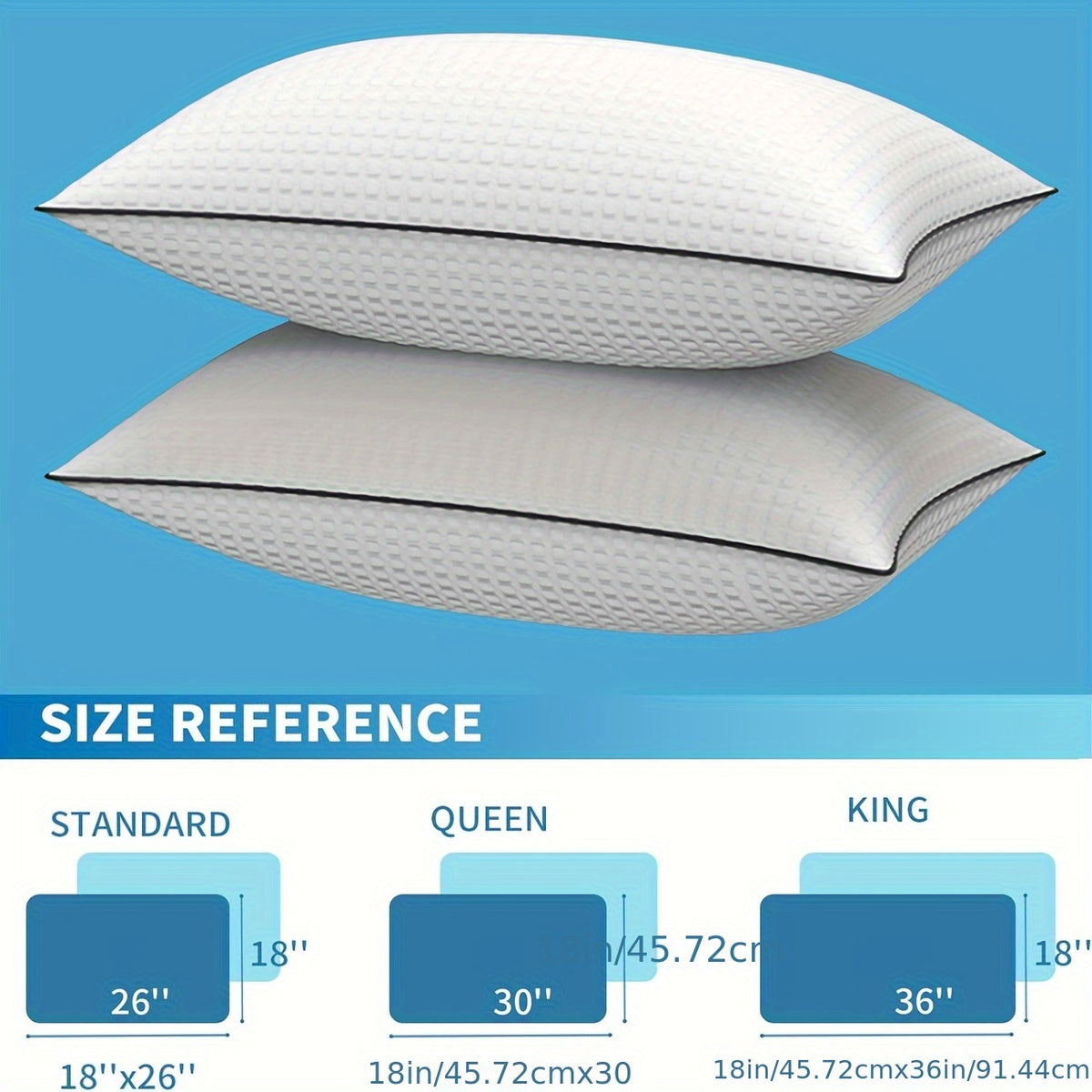2-Pack Cooling Hollow Fiber Pillows | Ultra-Soft Polyester Fiber Fill | 3D Airflow Technology | Hotel-Grade Breathable Support | All-Season Comfort | 20x30 Inches | White