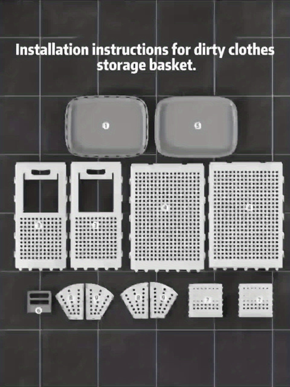Large And Medium Foldable Ceramic White Laundry Baskets - Pu Leather, Hand Washable, Solid Color, Multi-Functional Portable RV Dirty Clothes Hamper with Wheels for RV Bathroom And Balcony Storage with 2 Stickers