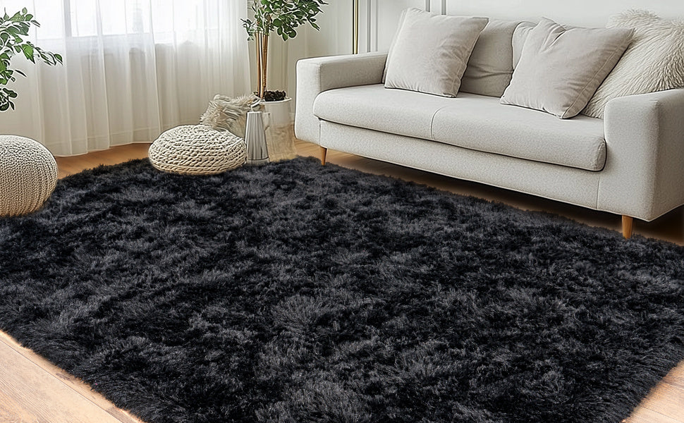 8x10 Feet Luxury Plush Large Rug For Living Room, Fuzzy Plush Large Area Rug, Fluffy Modern Non Slip Soft Furry Carpet For Bedroom Study Room Teens Dorm Home Decor Christmas Gift