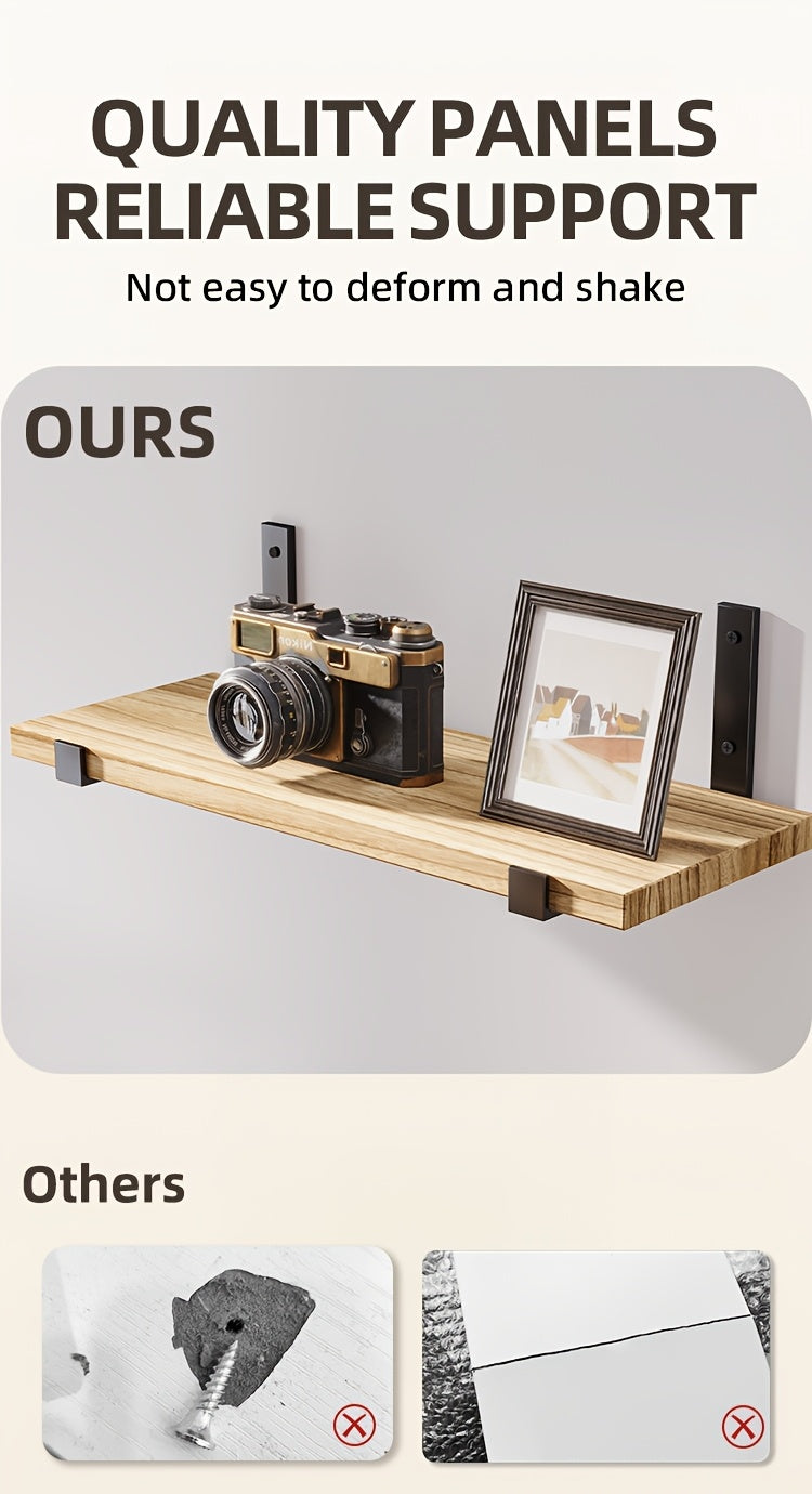 Floating Shelves 10-Piece Set, 15.8 x 5.9 Inch Wall Display Shelves for Books, Small Plants, Photos and Collectibles in Bedroom, Kitchen and Living Room