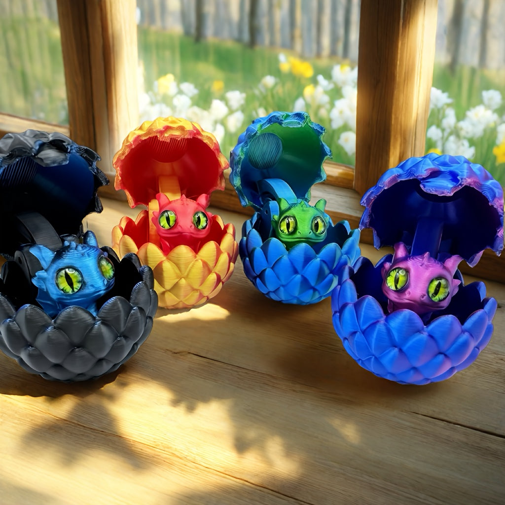 8pcs Random Color, 3D Printed Dragon Eggs And Dragon Statues, Suitable for Holiday Decoration, Holiday Gifts, And Other Decorations