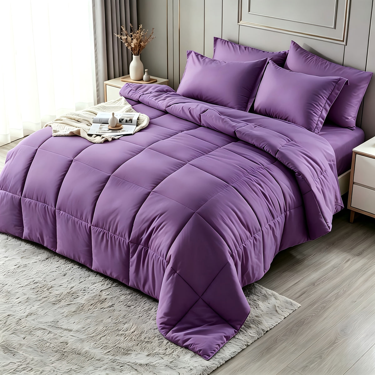 2/3pcs Bed Sheet Sets Queen Size, Double-Sided Tech Fabric, All-Season Comforter-Soft Breathable Quilt for Hot Sleepers & Night Sweats-Bedroom & Camping Use-for Couples & Solo User, 1 Comforter, 1/2 PillowCases, Bedding, Random Color