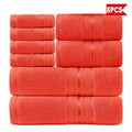 Cotton Bath Towel Set, 8-Piece Soft Absorbent Bathroom Collection with 2 Bath Towels, 2 Hand Towels and 4 Washcloths for Home and Spa