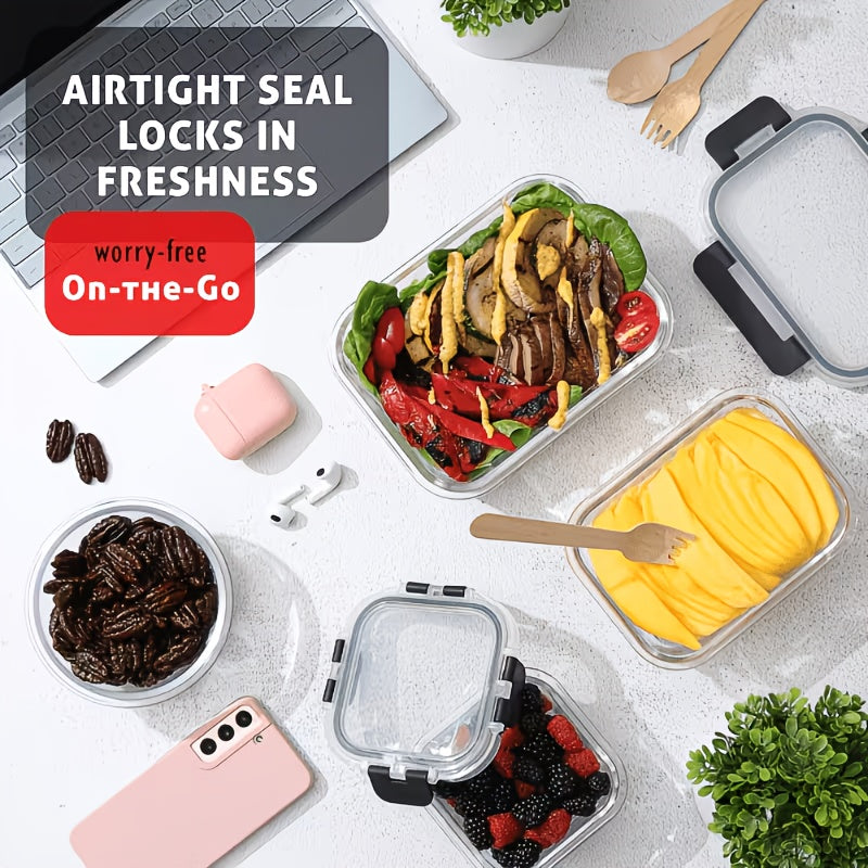Glass Food Storage Set 34 Piece with Airtight Locking Lids and Removable Silicone Seals for Meal Prep, Work Lunches, Leftovers and Pantry Organization