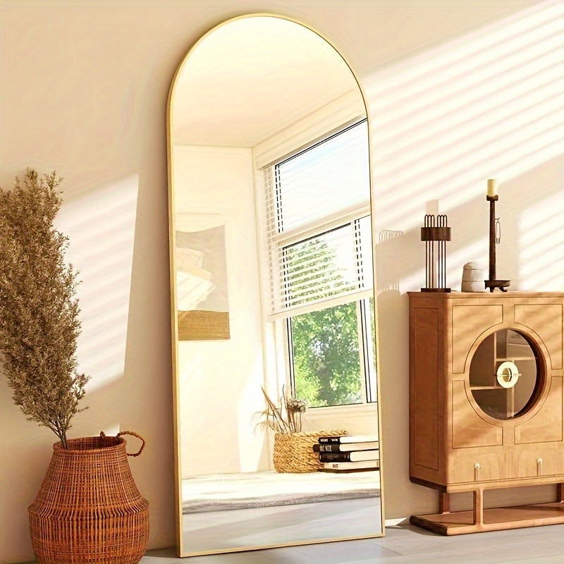Idle Way 59x16 Arched Full-length Mirror, Vertical Or Tilted Full-length Mirror, Thin Frame, Suitable for Mother And Baby Room, Golden Or Black